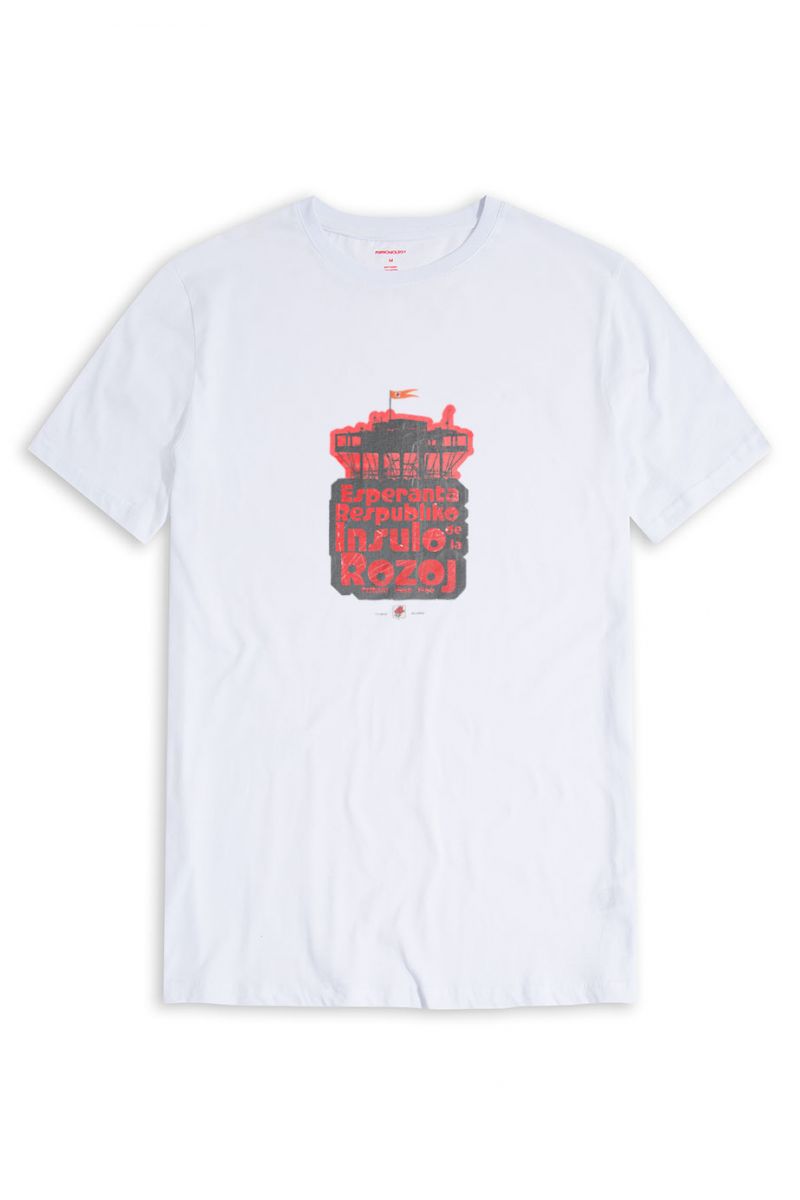 White Soft Fabric Esperanto Respublic Design Short Sleeve Tee