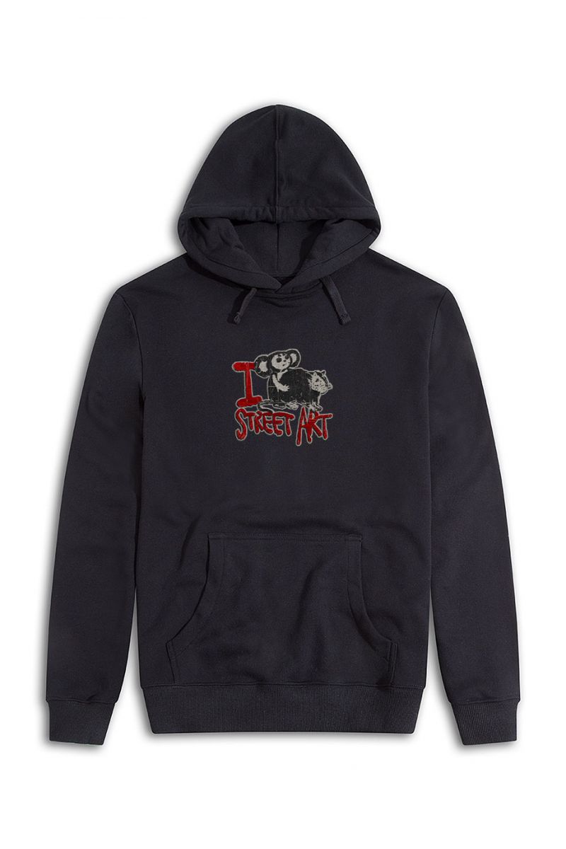 Black Premium Cotton I FFF Street Art Design Pullover Hoodie