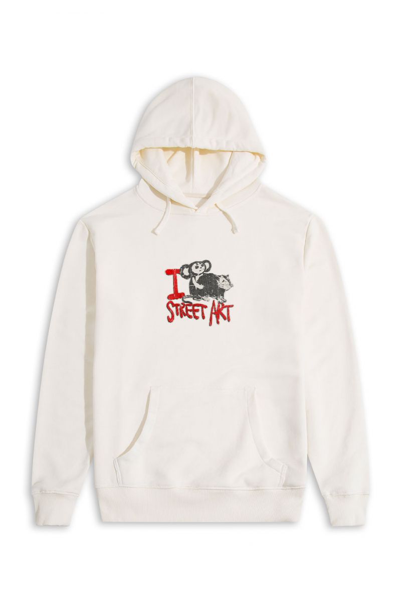 Ecru Premium Cotton I FFF Street Art Design Pullover Hoodie