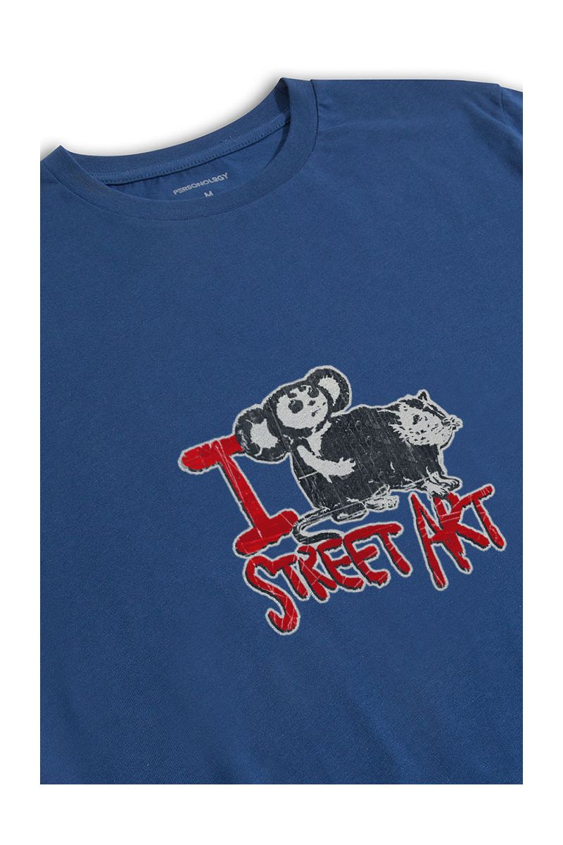 Navy Soft Fabric I FFF Street Art Design Short Sleeve Tee