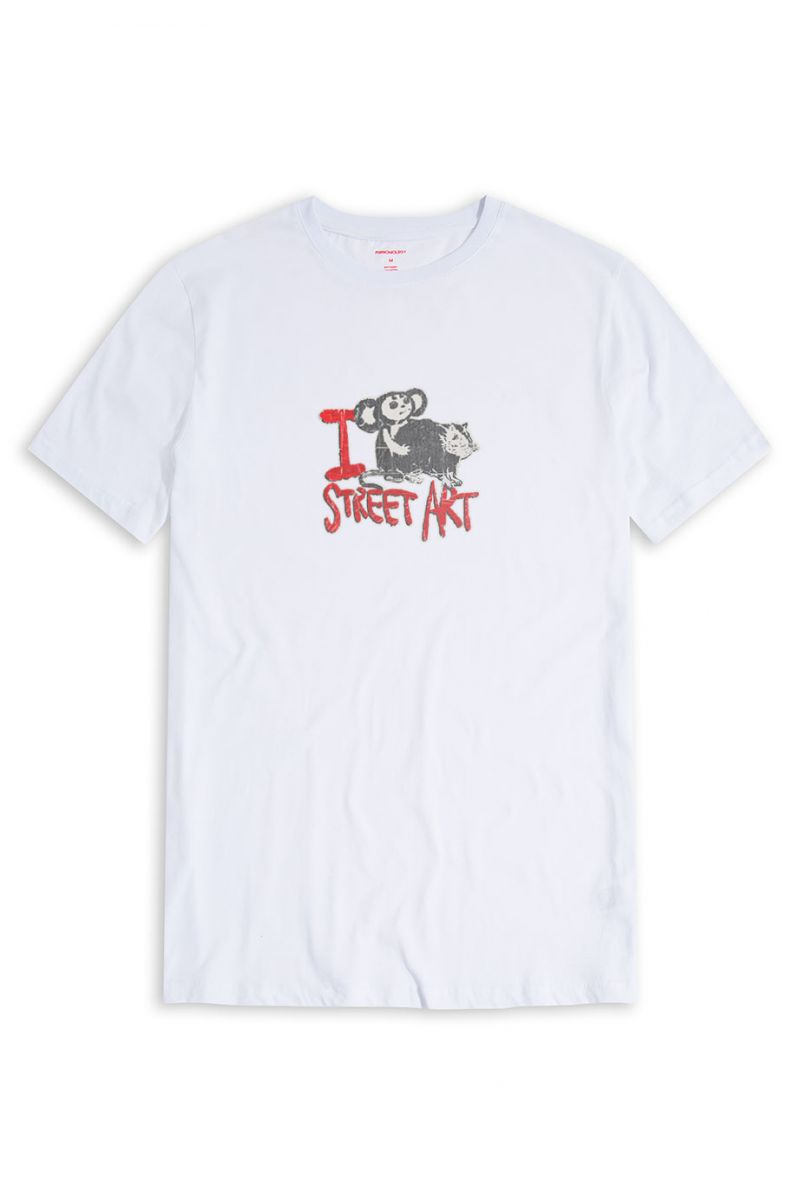 White Soft Fabric I FFF Street Art Design Short Sleeve Tee