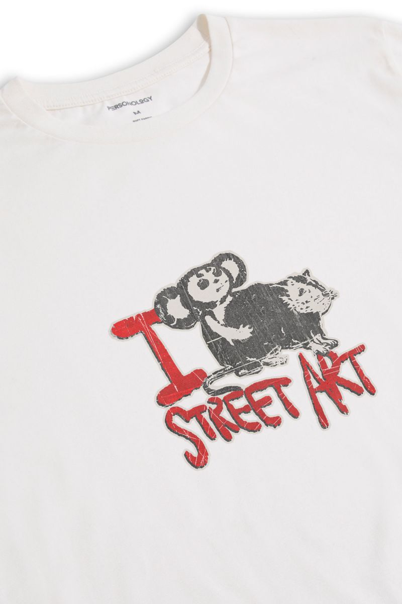 Off White Soft Fabric I FFF Street Art Design Short Sleeve Tee