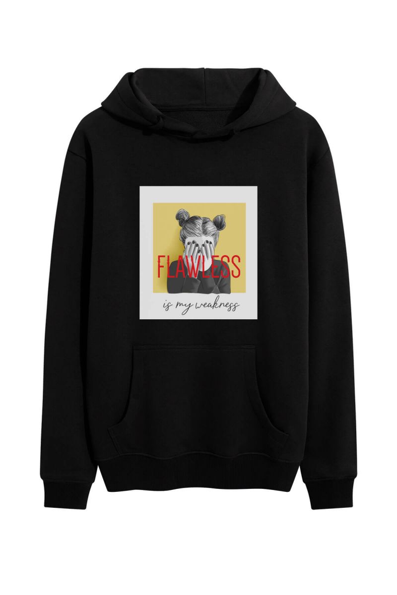 Black Premium Cotton Flawless Design Pullover Hoodie