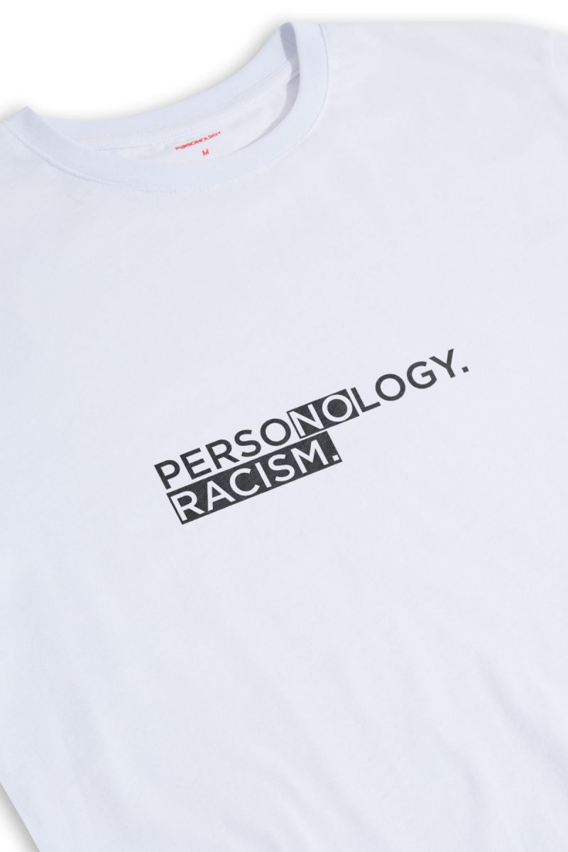 White Soft Fabric No Racism Design Short Sleeve Tee