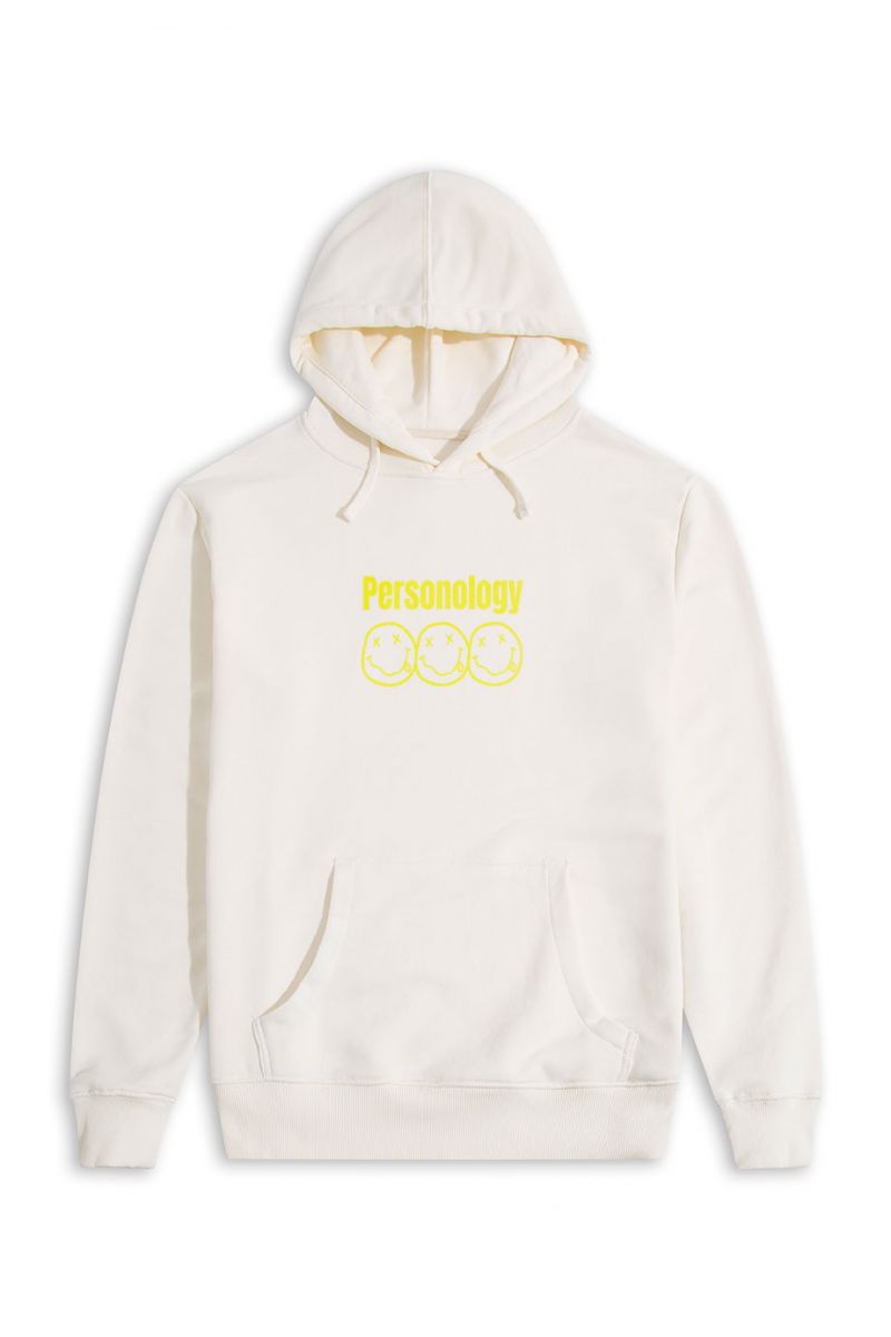 Ecru Premium Cotton Personology Design Pullover Hoodie