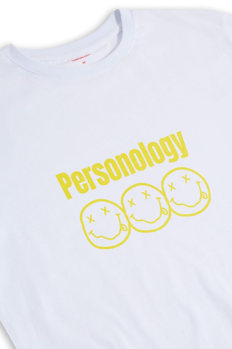 White Soft Fabric Personology Design Short Sleeve Tee