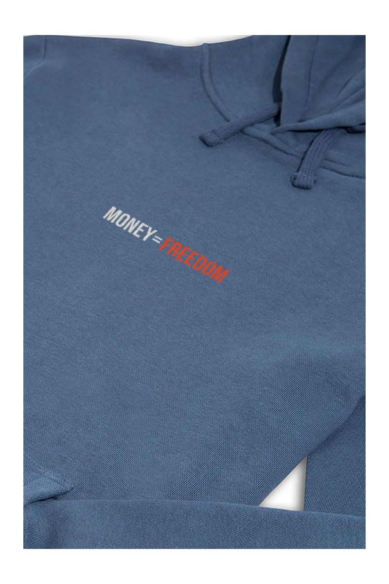 Navy Premium Cotton Money = Freedom Design Pullover Hoodie