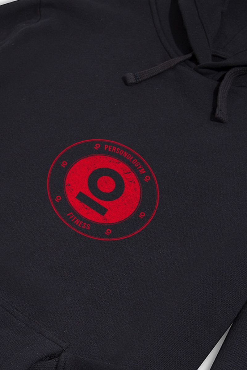 Black Premium Cotton Personologym Design Pullover Hoodie