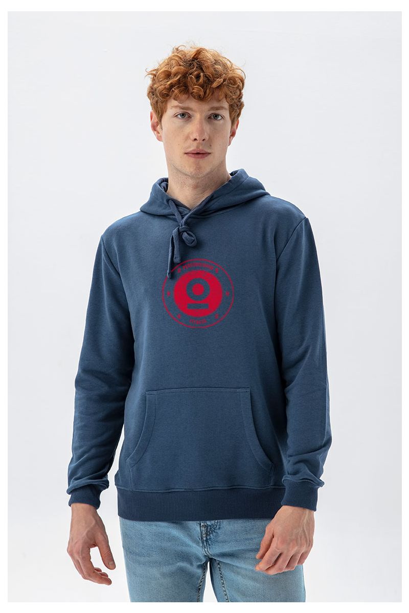 Navy Premium Cotton Personologym Design Pullover Hoodie