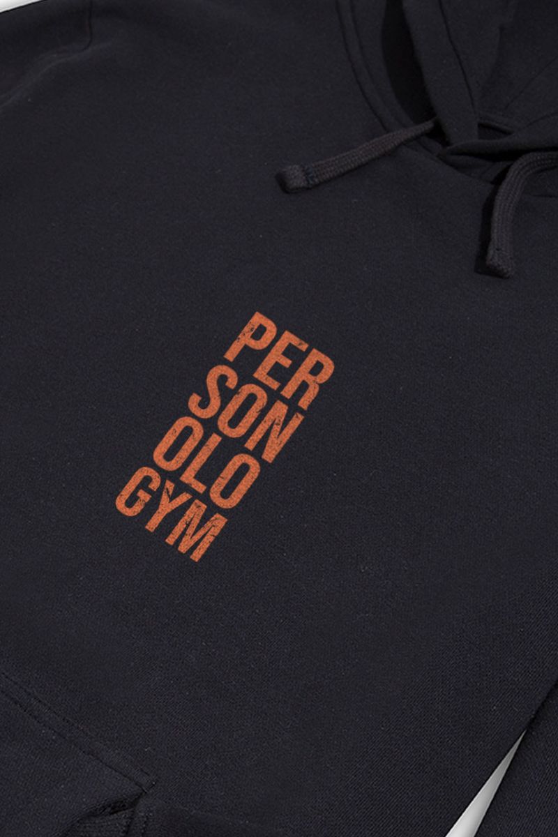 Black Premium Cotton Personologym Design Pullover Hoodie