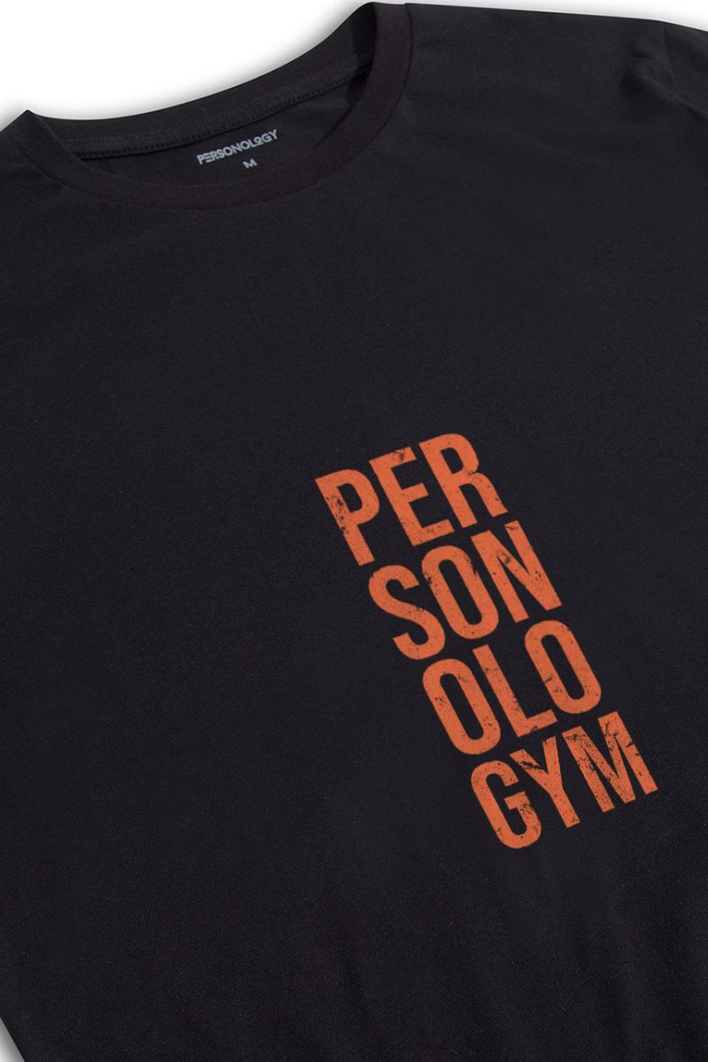 Black Soft Fabric Personologym Design Short Sleeve Tee