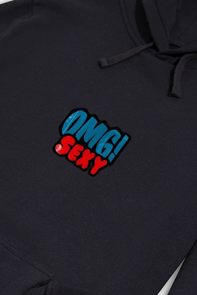 Black Premium Cotton OMG Sexy Design Pullover Hoodie