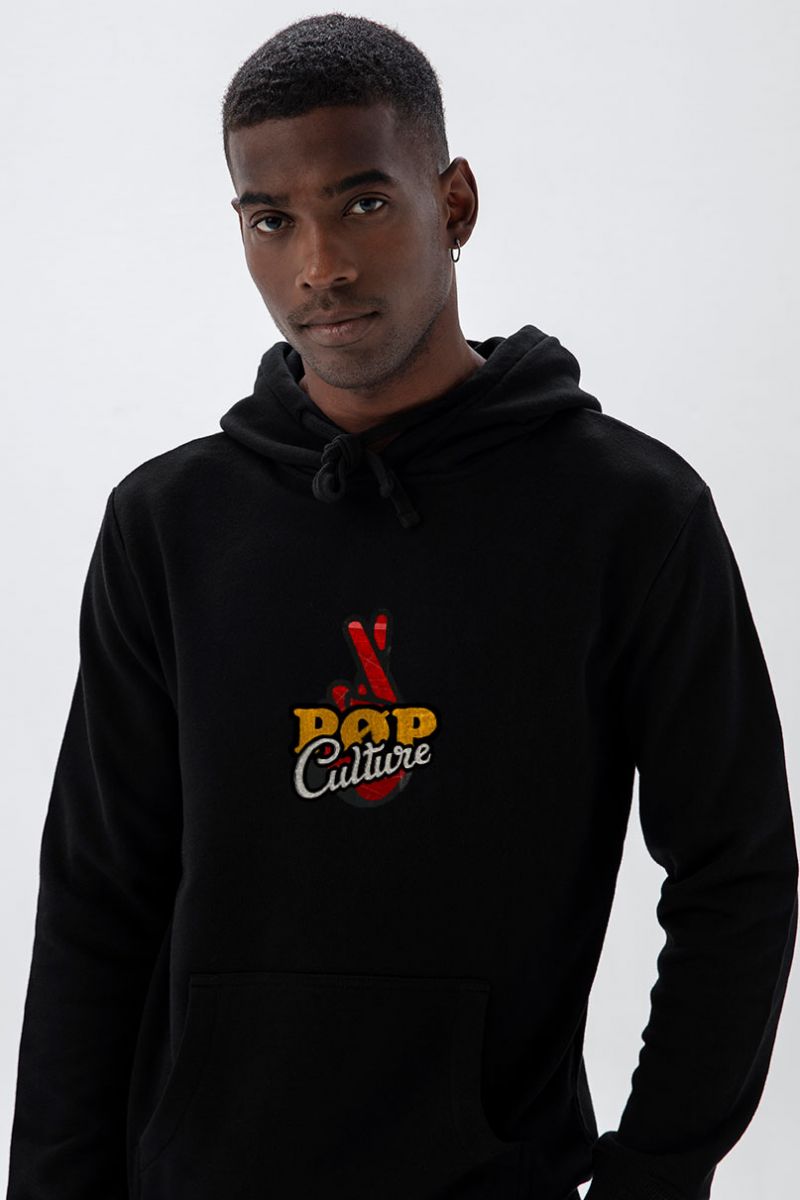 Black Premium Cotton Pop Culture Design Pullover Hoodie