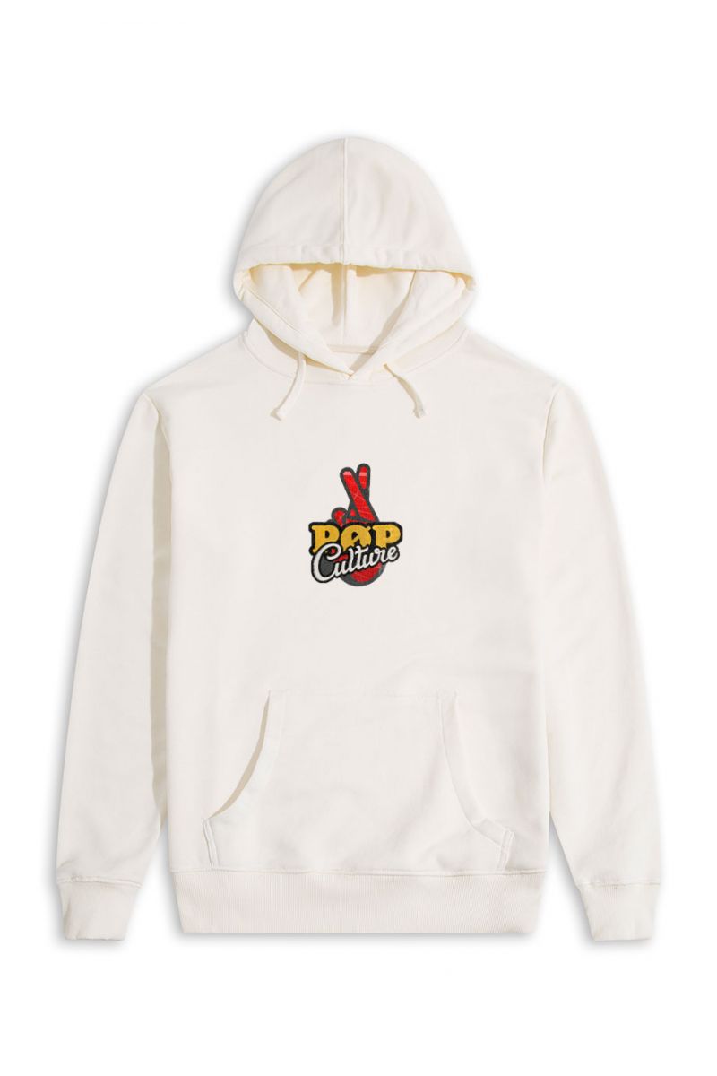 Ecru Premium Cotton Pop Culture Design Pullover Hoodie