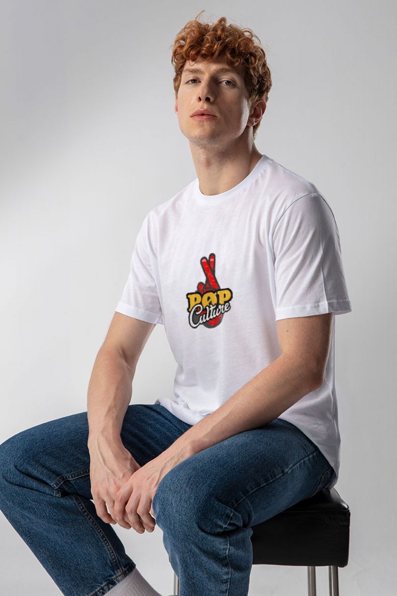 White Soft Fabric Pop Culture Design Short Sleeve Tee