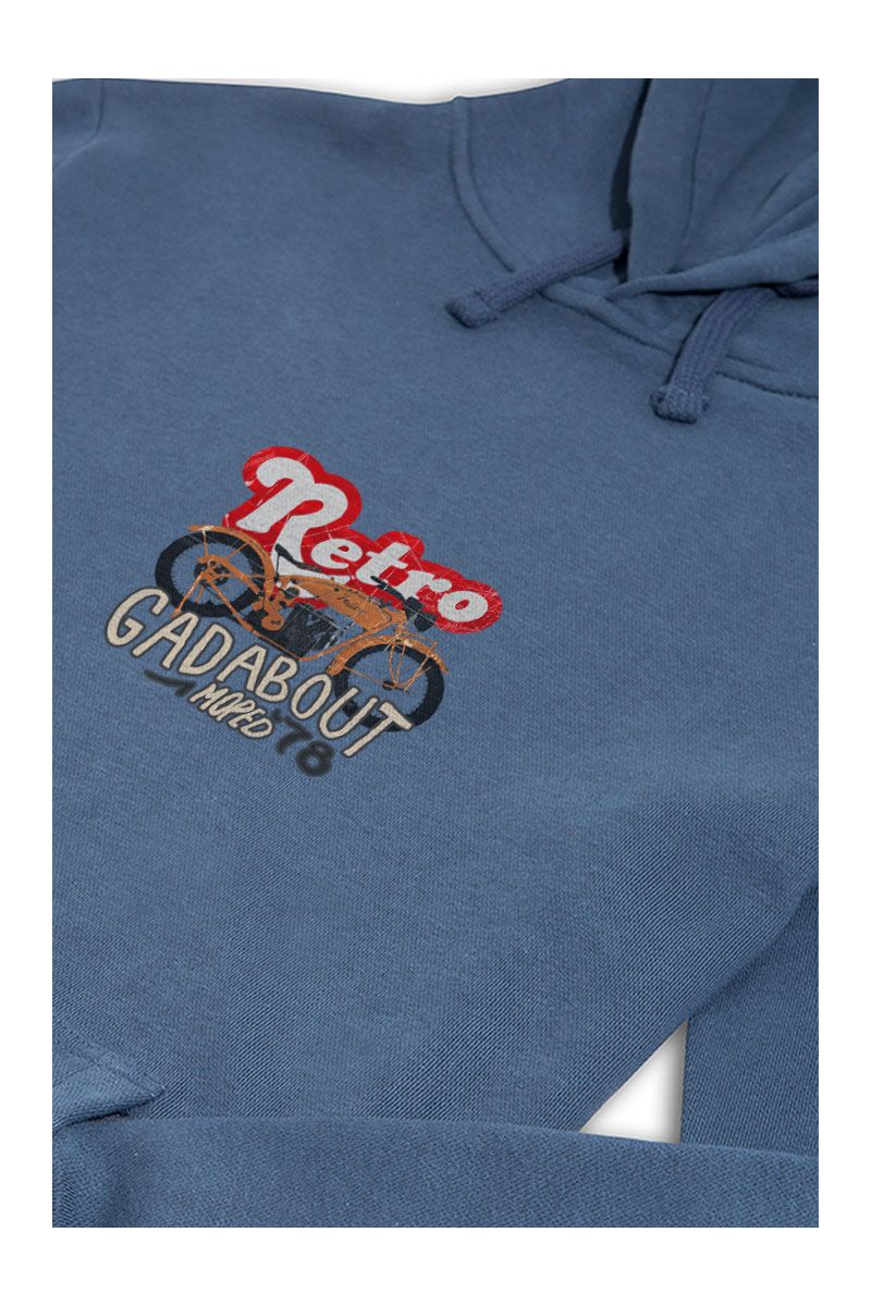 Navy Premium Cotton Motorcycle Design Pullover Hoodie