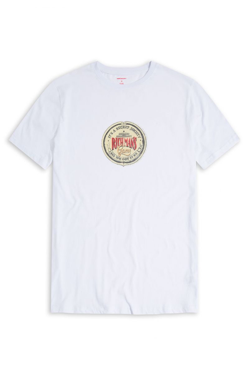 White Soft Fabric Rich Man's Design Short Sleeve Tee
