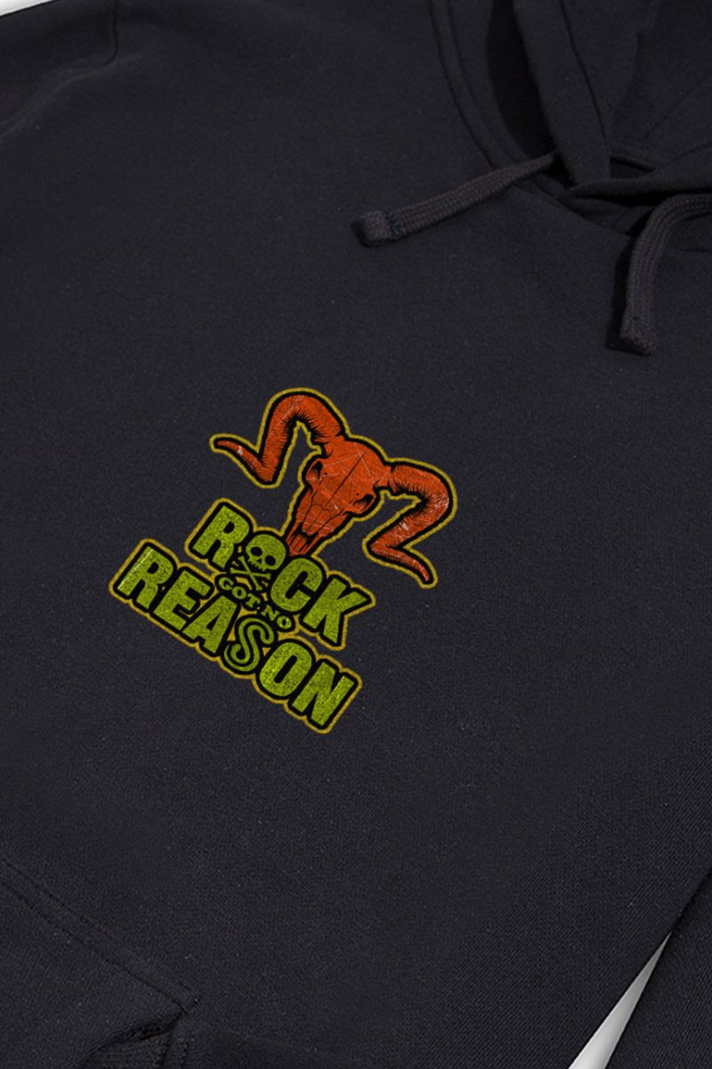 Black Premium Cotton Rock Got No Reason Design Pullover Hoodie