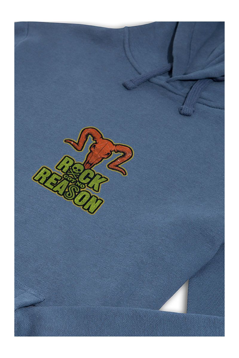 Navy Premium Cotton Rock Got No Reason Design Pullover Hoodie