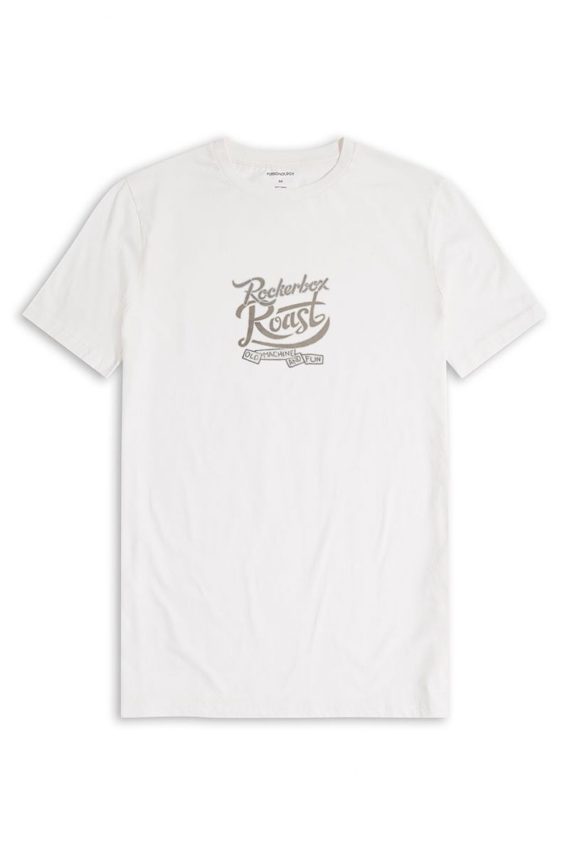 Off White Soft Fabric Rockerbox Design Short Sleeve Tee