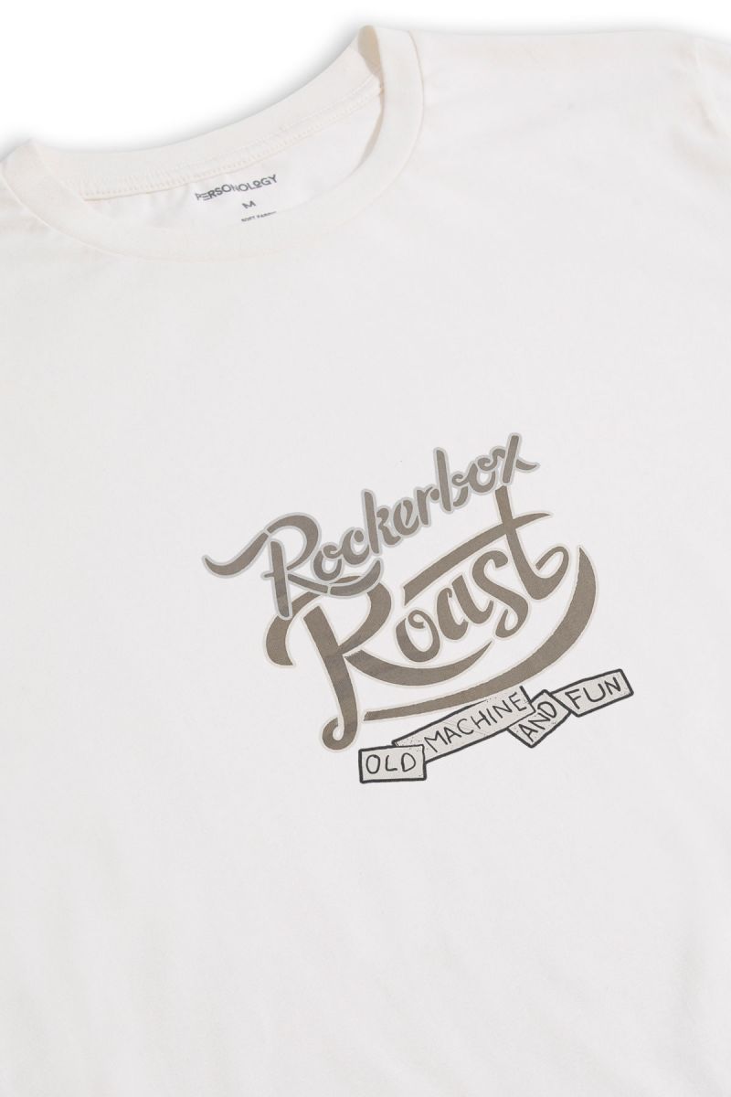 Off White Soft Fabric Rockerbox Design Short Sleeve Tee