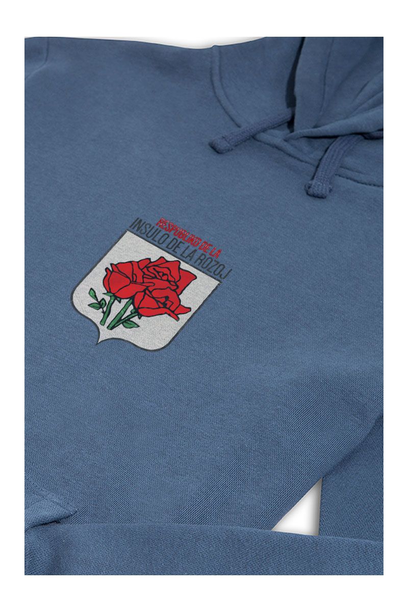 Navy Premium Cotton Rose Design Pullover Hoodie