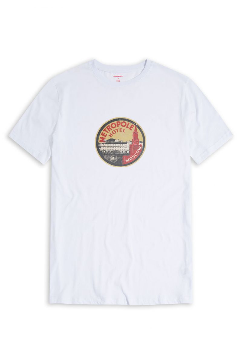 White Soft Fabric Metropole Hotel Design Short Sleeve Tee
