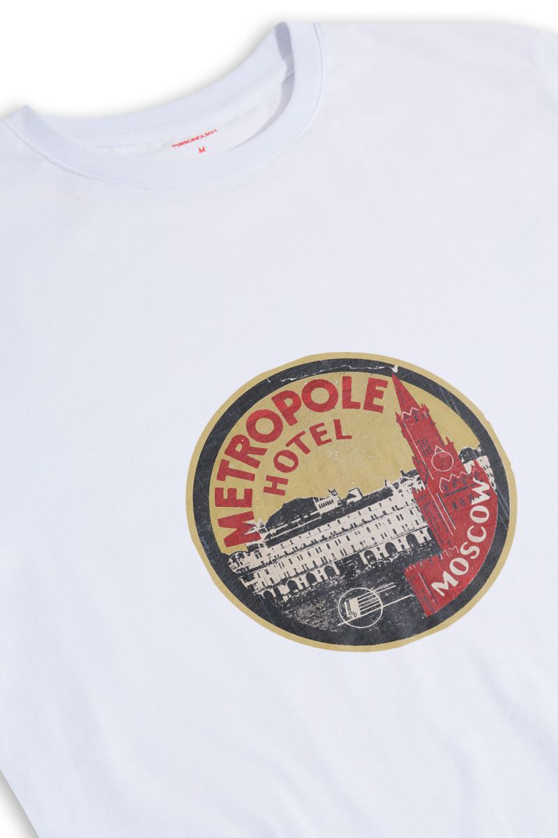 White Soft Fabric Metropole Hotel Design Short Sleeve Tee