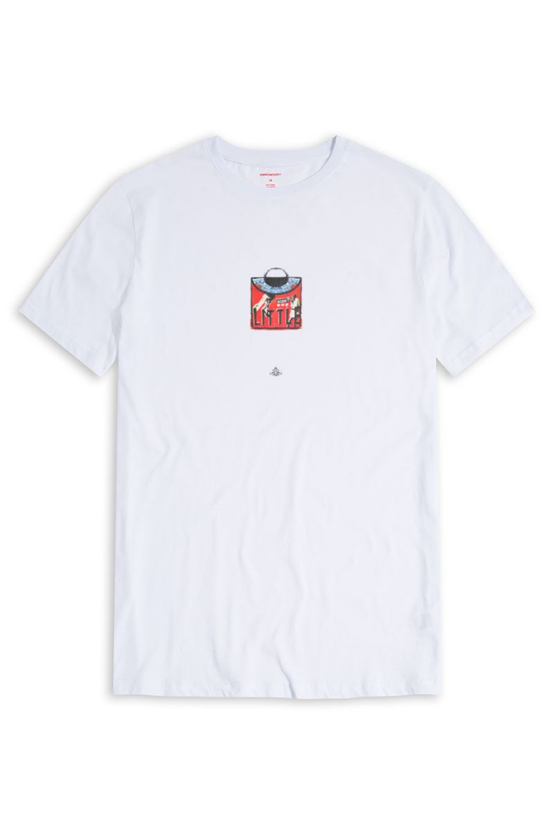 White Soft Fabric Little Design Short Sleeve Tee