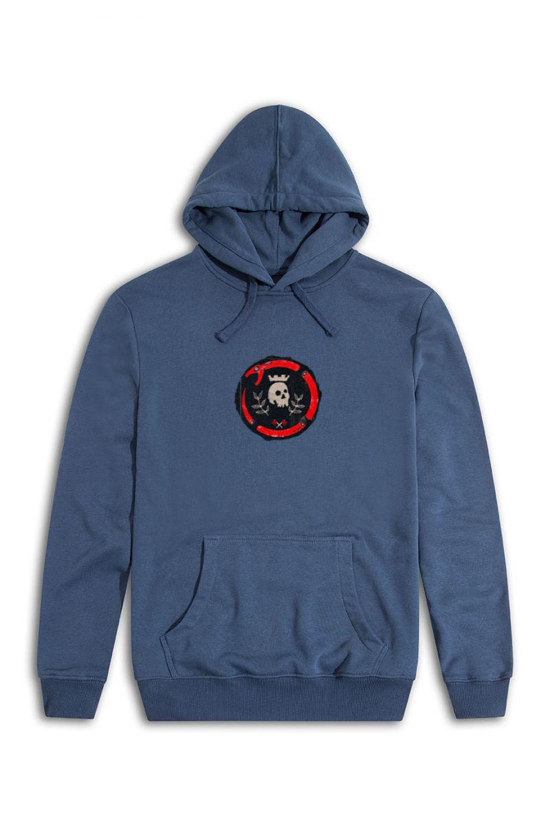 Navy Premium Cotton Scrull Design Pullover Hoodie