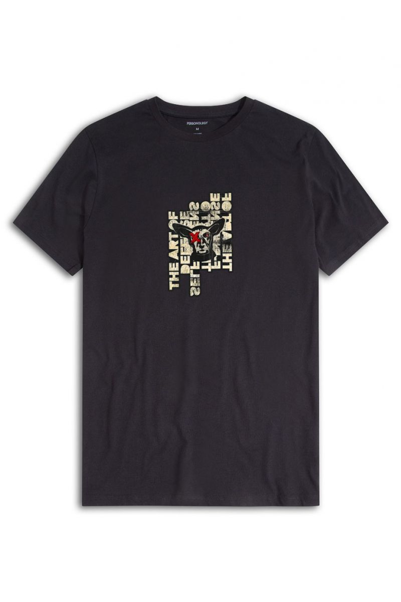 Black Soft Fabric Fat Design Short Sleeve Tee