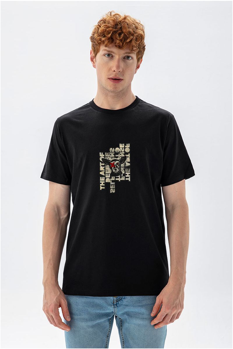 Black Soft Fabric Fat Design Short Sleeve Tee