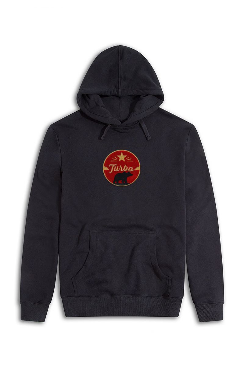 Black Premium Cotton Turbo Design Pullover Hoodie