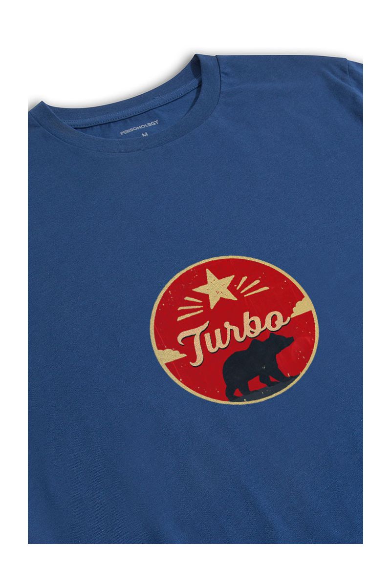 Navy Soft Fabric Turbo Design Short Sleeve Tee