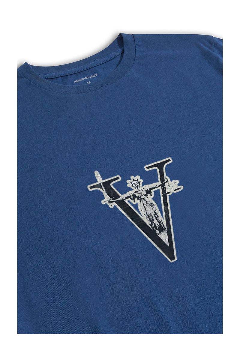 Navy Soft Fabric Victory Design Short Sleeve Tee