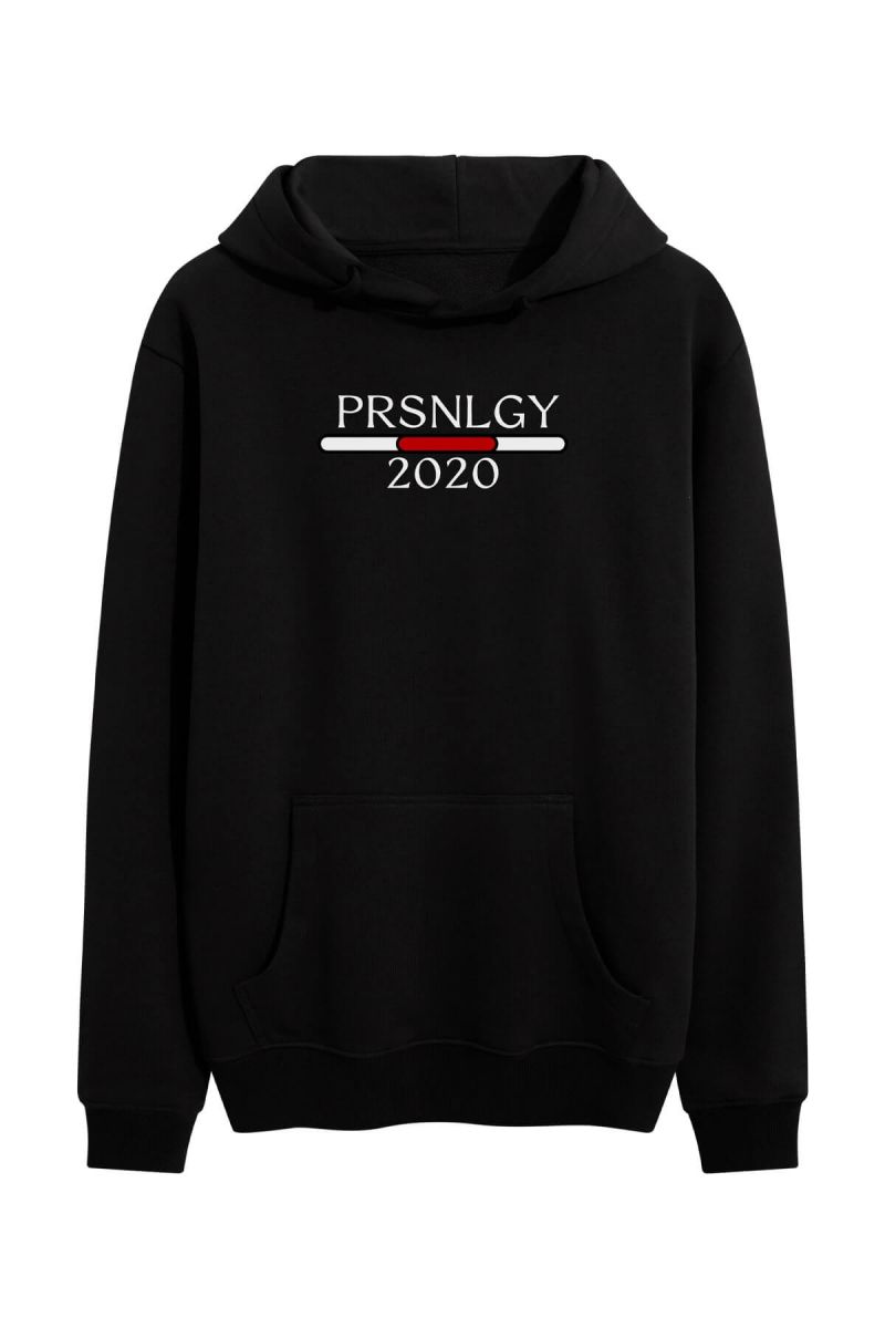 Black Premium Cotton Personology 2020 Design Pullover Hoodie