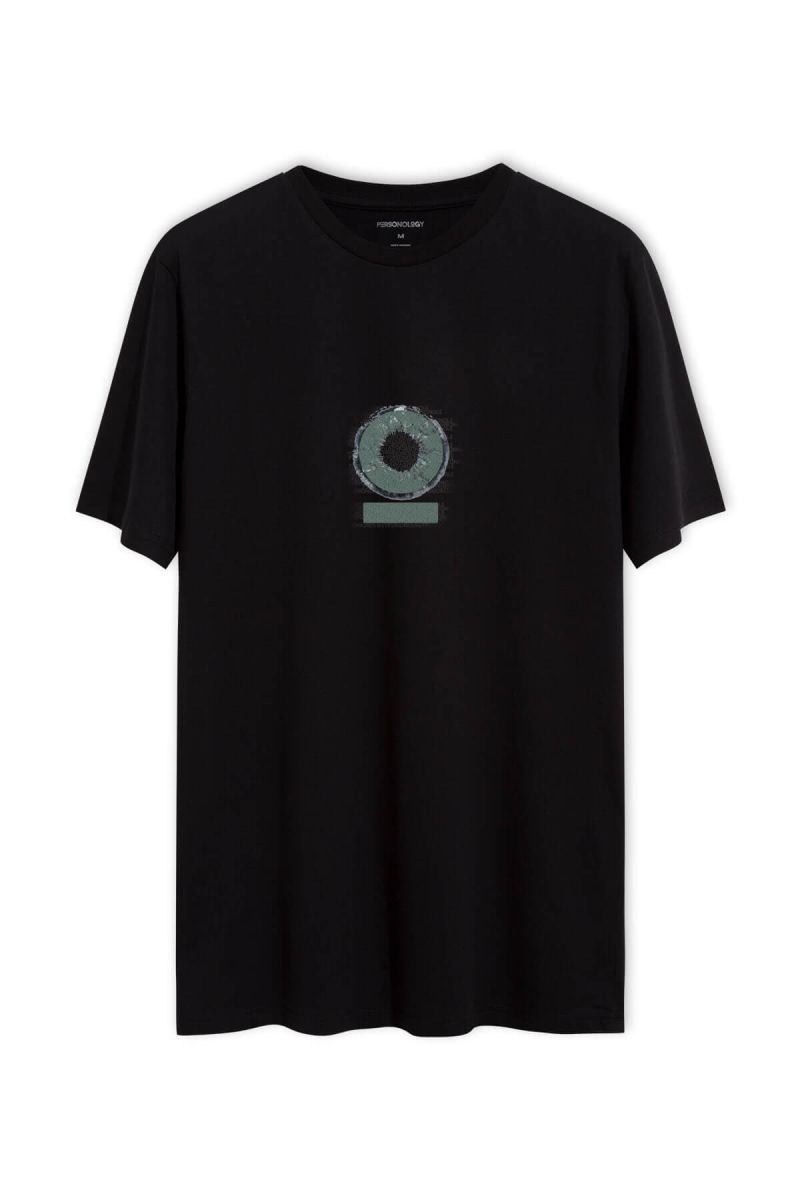 Black Soft Fabric Personology Design Short Sleeve Tee