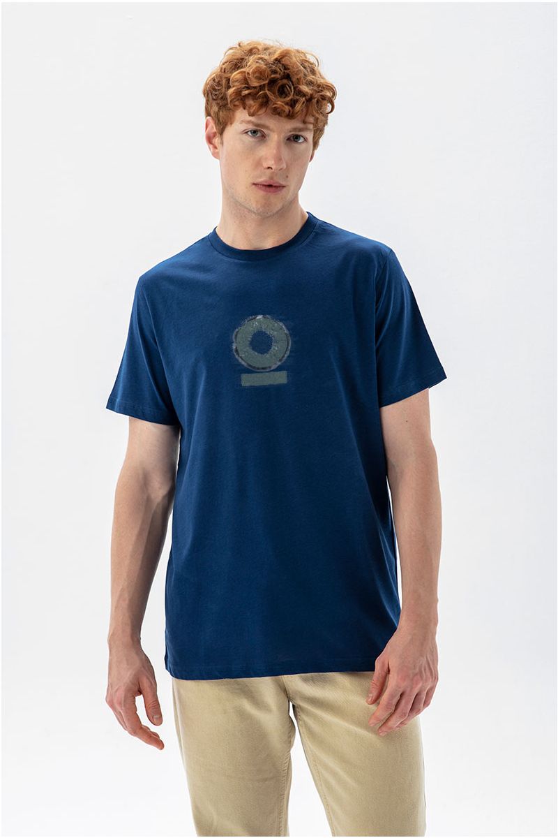 Navy Soft Fabric Personology Design Short Sleeve Tee