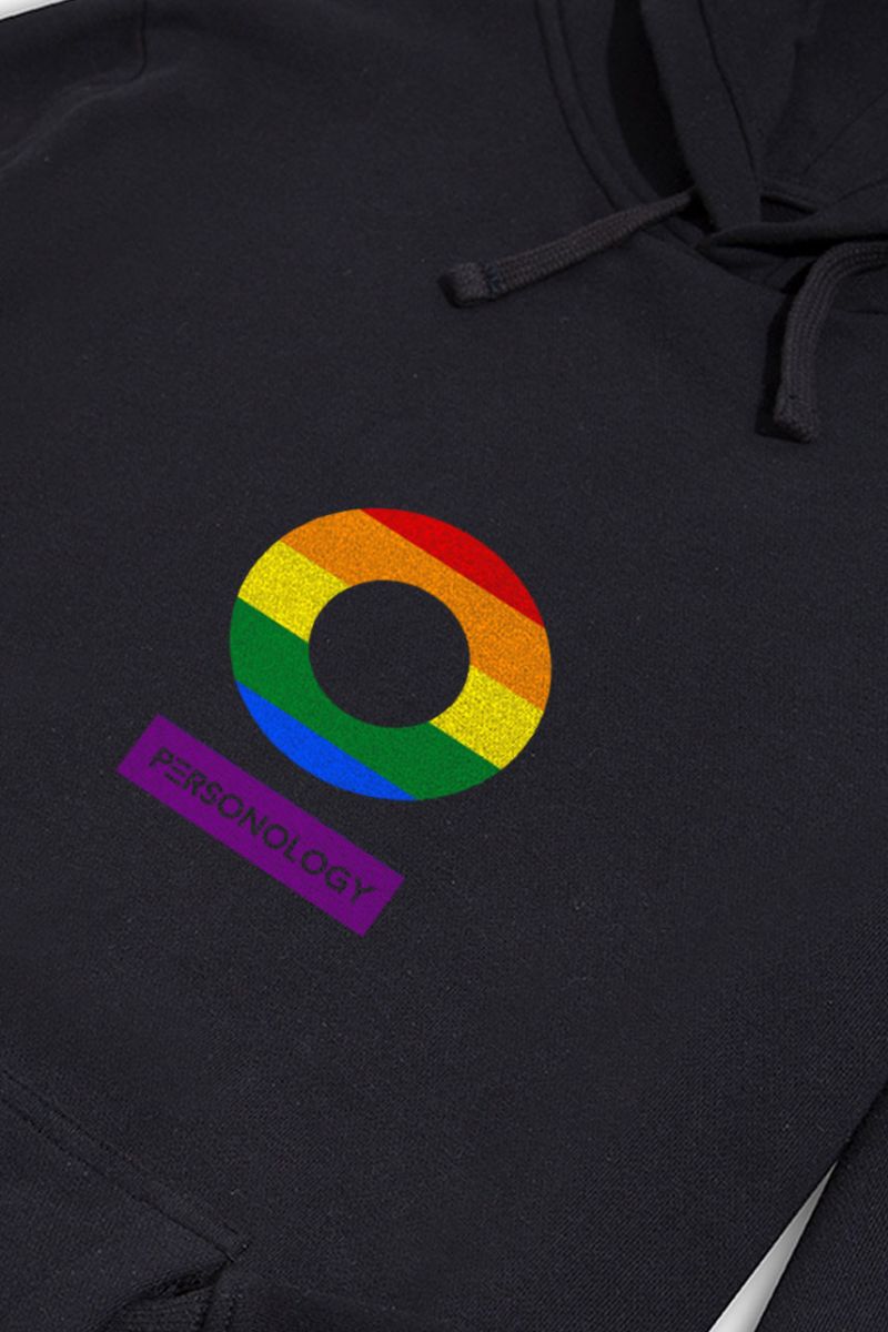 Black Premium Cotton Happy Pride Design Pullover Hoodie