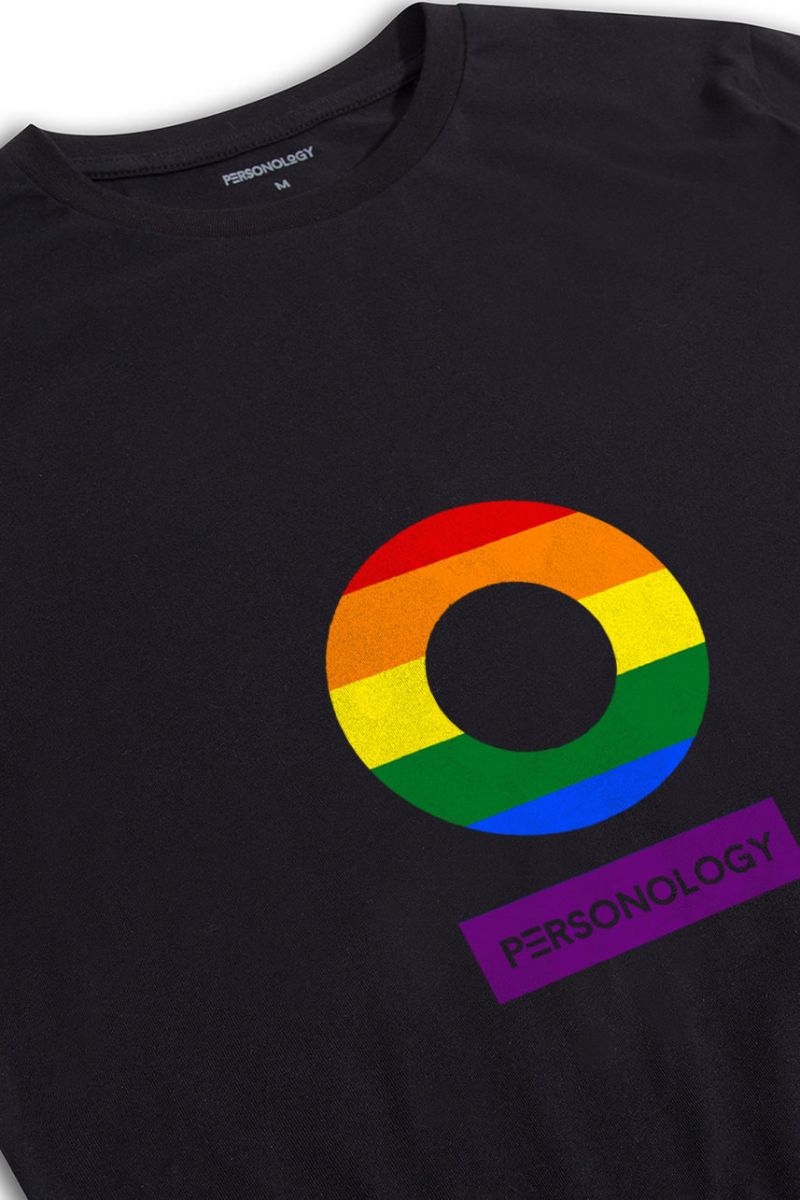 Black Soft Fabric Happy Pride Design Short Sleeve Tee