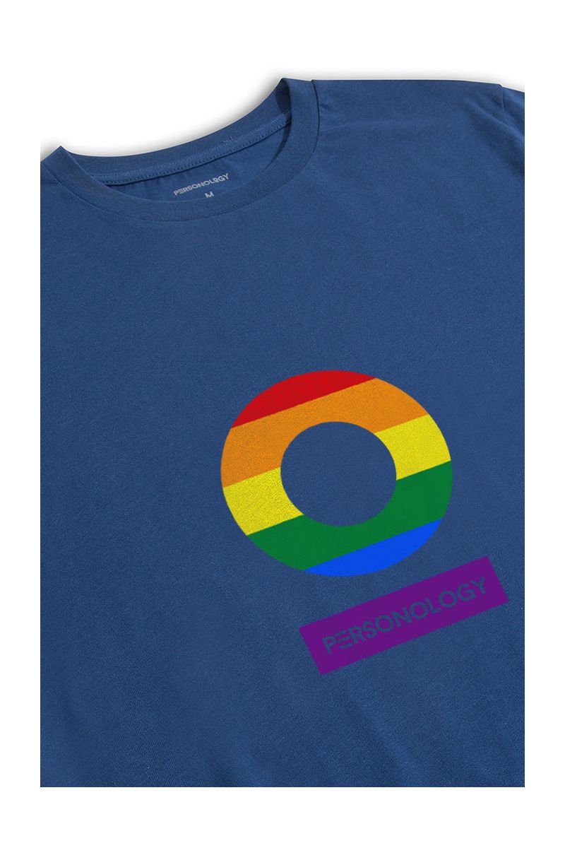 Navy Soft Fabric Happy Pride Design Short Sleeve Tee