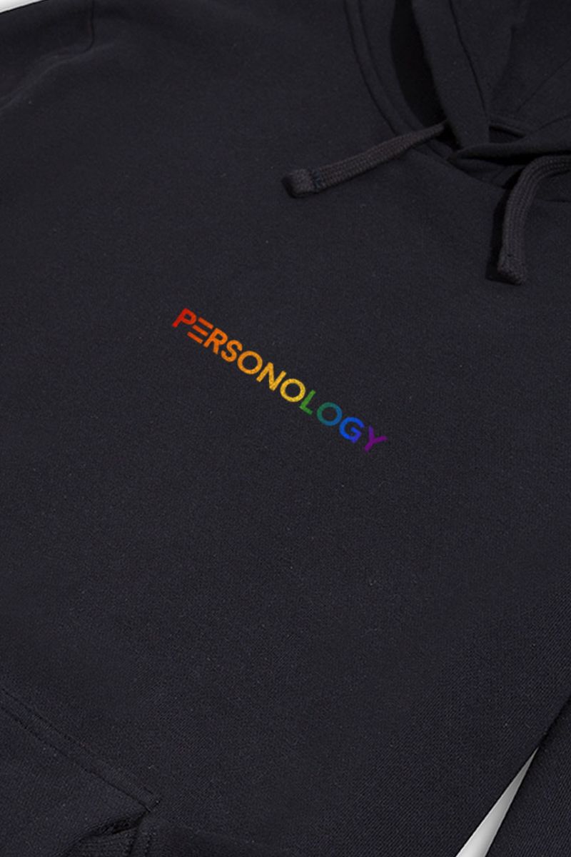 Black Premium Cotton Happy Pride Design Pullover Hoodie