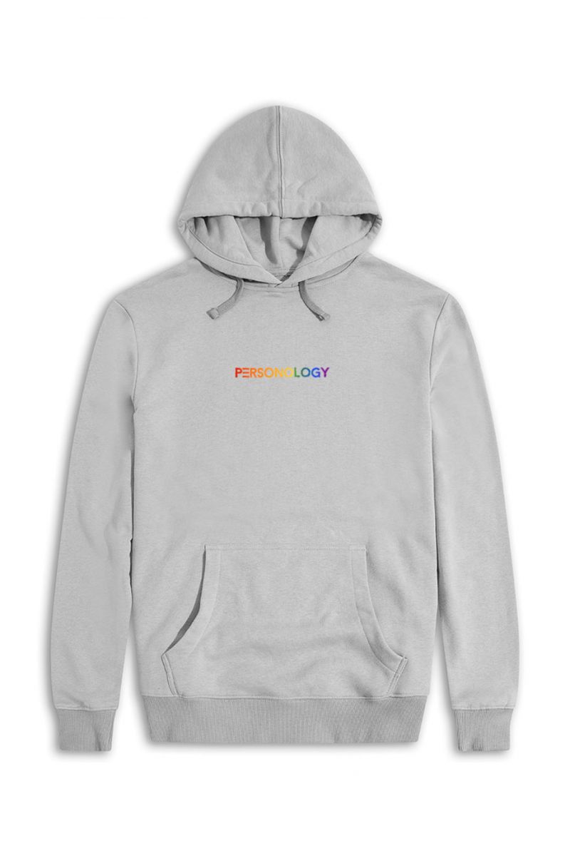 Grey Premium Cotton Happy Pride Design Pullover Hoodie