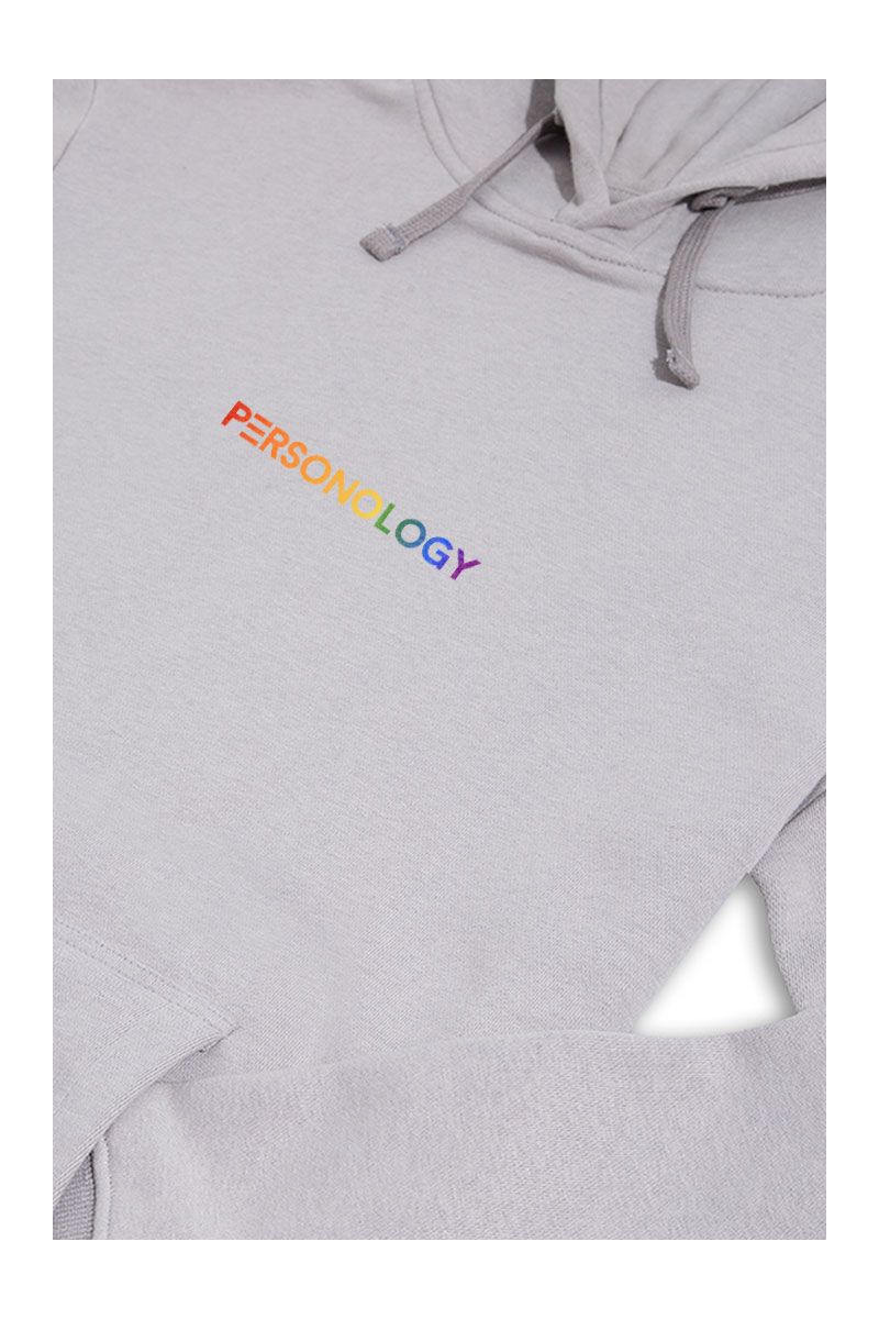 Grey Premium Cotton Happy Pride Design Pullover Hoodie