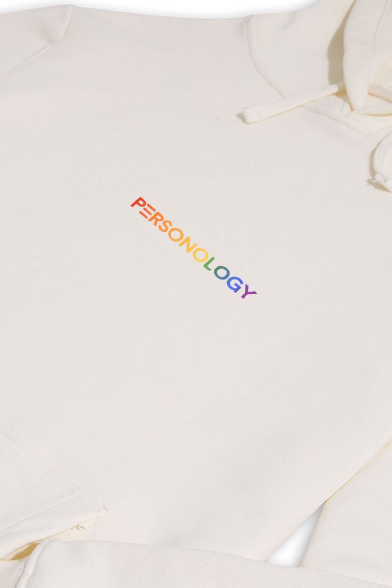 Ecru Premium Cotton Happy Pride Design Pullover Hoodie