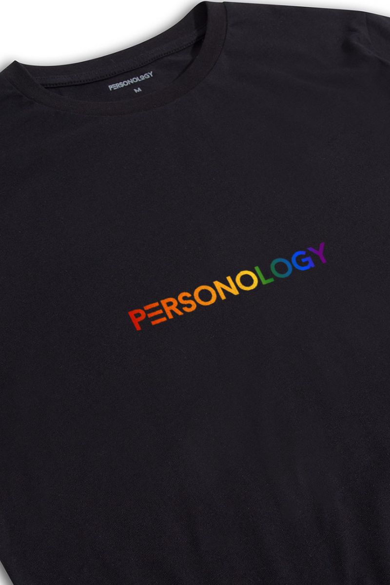 Black Soft Fabric Happy Pride Design Short Sleeve Tee