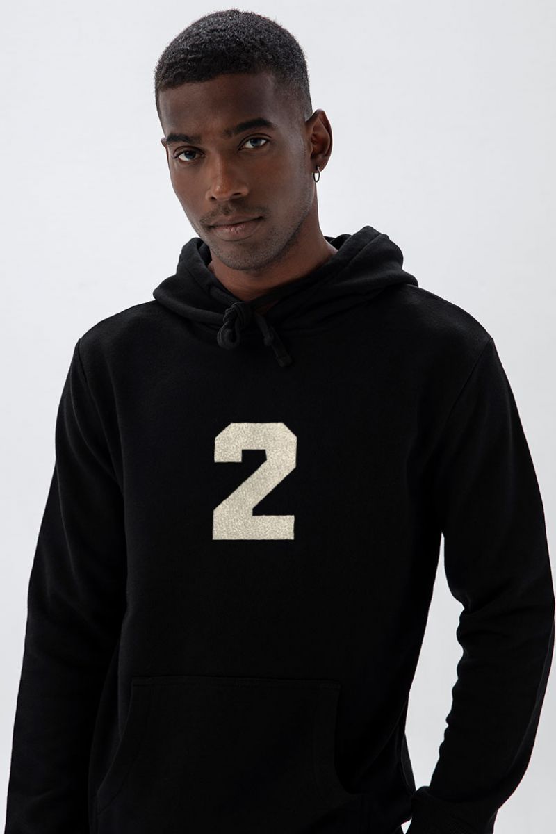 Black Premium Cotton Steve Tee 2 Design Pullover Hoodie
