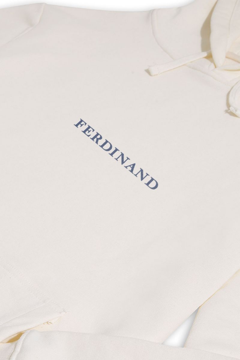Ecru Premium Cotton Ferdinand Design Pullover Hoodie