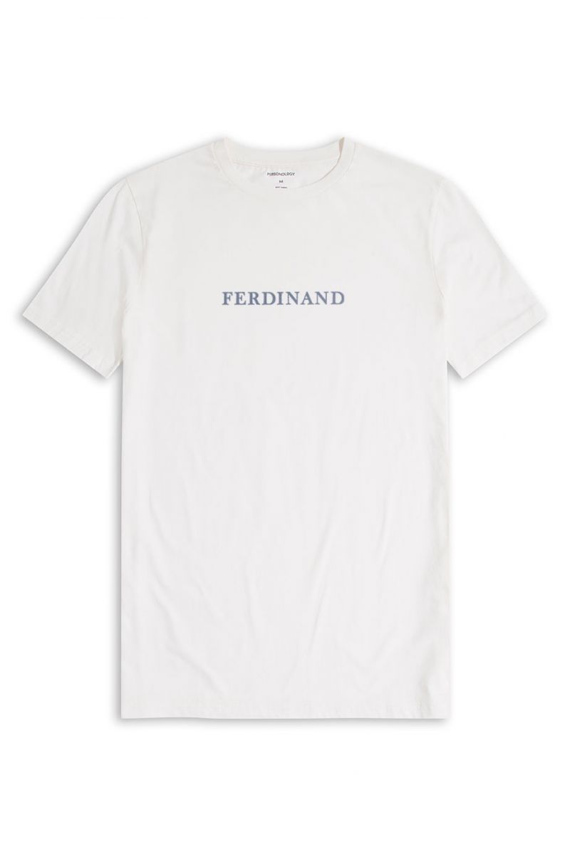 Off White Soft Fabric Ferdinand Design Short Sleeve Tee