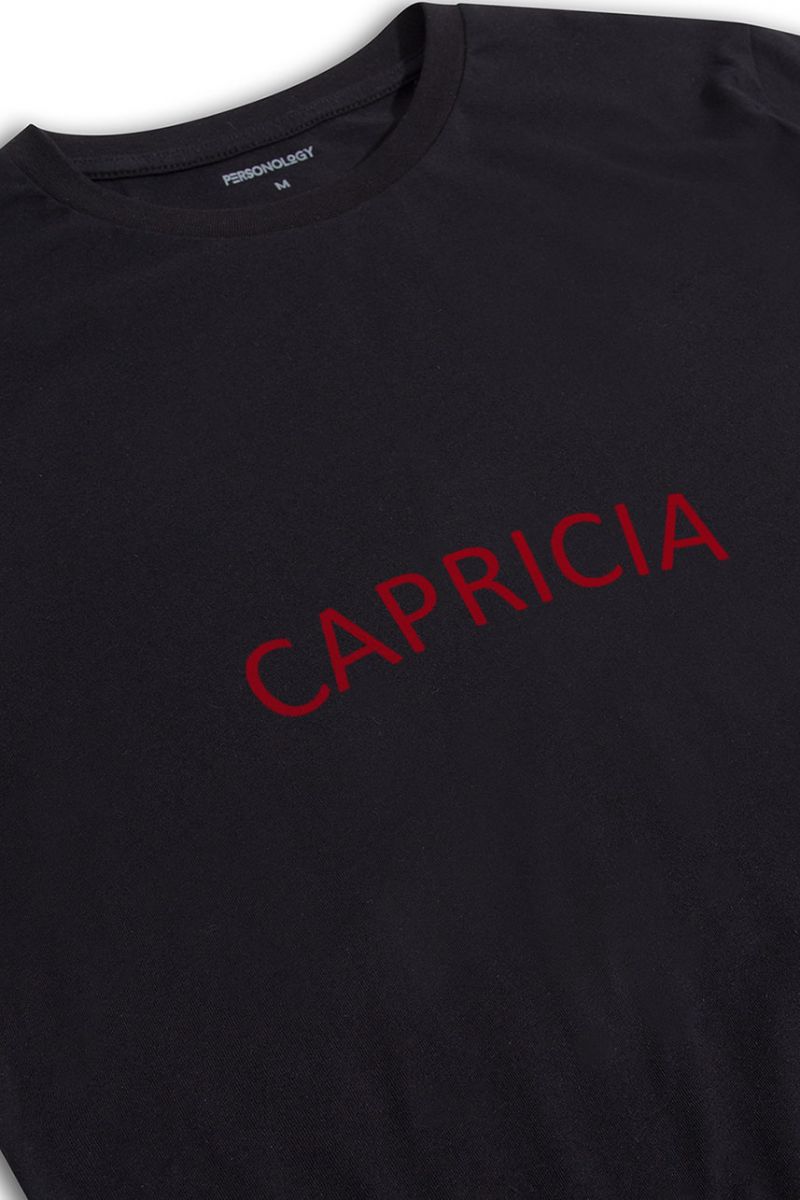 Black Soft Fabric Capricia Design Short Sleeve Tee